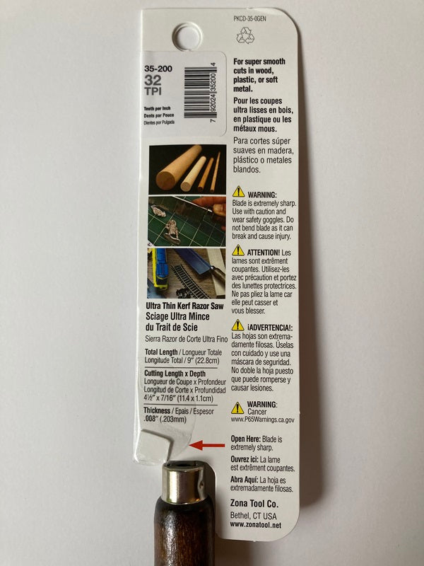 Zona Ultra Thin Kerf Razor Saw - 32 TPI – Wind-it-up Enterprises LLC